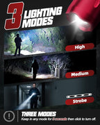 Victoper Red Rechargeabe Flashlight 2 Pack, High Lumens 5 Modes LED Bright - Image 3
