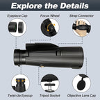 BIJIA 10x50 Monocular Telescope – True 10x Steady Handheld Scope - Image 8