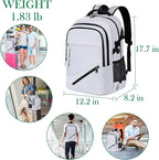 FENGDONG Durable Waterproof Travel Laptop Backpack 17.3 inch, Large College - Image 6
