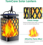 TomCare Solar Lights Outdoor Flickering Flame Solar Lantern Outdoor Hanging - Image 3