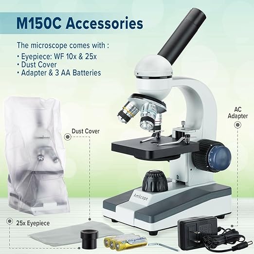 AmScope 40X-1000X Student Biological Compound Microscope - Image 7