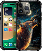 for iPhone 12 Pro Max Case, Star Cave Hungry Wolf Pattern Graphic Design Girl by FKBRCL4U
