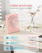 Zuvas Desk Fan Battery Operated Fan Rechargeable 180°Tilt Folding Personal Fan - Image 3