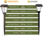 XMCOSY+ Solar Pathway Lights Outdoor, Glass & Stainless Steel Garden Lights - Image 6