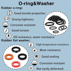 ZDBB 7 Size Water Hose Gasket and 20 Size O Ring Rubber Washer Assortment Kit - Image 8