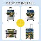 ANNA QUEEN Starry Night Landscape Luggage Cover, Artistic Oil Painting Style - Image 5
