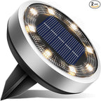 btfarm 2 Pack Solar Lights Outdoor, 8 LED Solar Ground Lights IP65 Waterproof by btfarmdecorativelighting