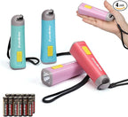 EverBrite 4-Pack Mini LED Plastic Flashlights, Small Flashlight by EverBrite