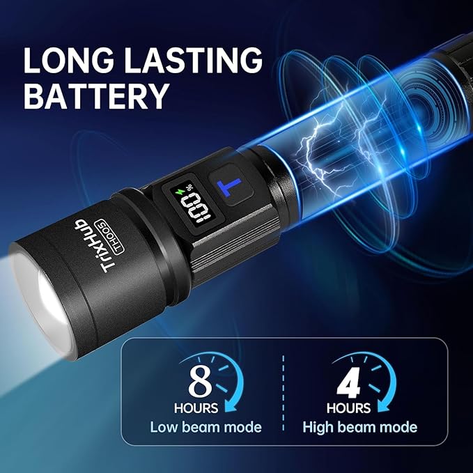 TrixHub Rechargeable Flashlights 3 Pack, Super Bright High Lumens Flash Light - Image 3