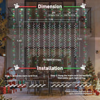 JMEXSUSS 300LED Red White and Green Christmas Curtain Lights - Image 7