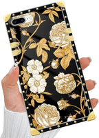 Compatible with iPhone 8 Plus 7 Plus Case, Blooming Rose Golden Flower Luxury - Image 5