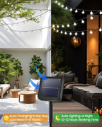 LORRYTE White 2-Pack 100 LED 64FT Crystal Globe Solar Lights Outdoor, - Image 6