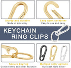 4Pack Small Keychain Rings, Metal Key Carabiner Clip, Mini EDC Key Ring Chain - Image 5