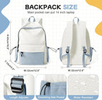 BJLFS Blue White Backpack for Women Men, Gym Backpack for Women Foldable - Image 2