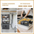 Surblue Hanging Closet Storage Bag Collapsible 3-Shelf Washable Oxford Fabric - Image 2