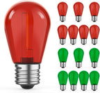 GvvooHome 15 Pack S14 Colored LED String Light Bulbs, 1W Plastic Shatterproof by GvvooHome