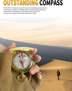 Golden Antique Brass Compass Keychain - Image 5