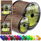 TECEUM Reflective Paracord Rope 1000 – 1000ft/200ft/100ft/50ft – 40+ Colors – by TECEUM