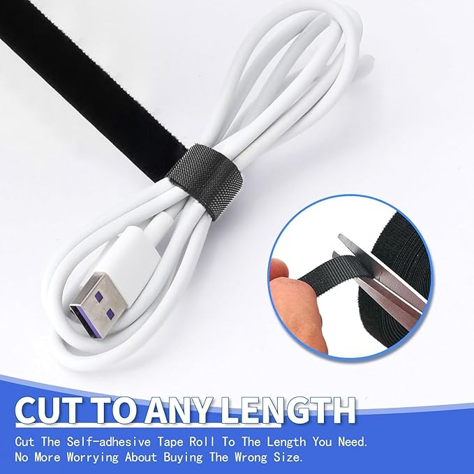 1In x 100Ft Reusable Cable Ties Hook and Loop Roll | Tie Down Straps, Nylon - Image 7