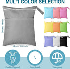 Woanger 10 Pack Wet Dry Bags for Baby Cloth Diapers Waterproof Reusable Travel - Image 2