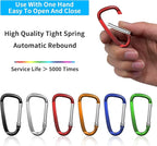 2.4" 24pcs Small Carabiner Clip Keychain, Aluminum D Ring Shape Clips - Image 3