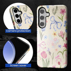for Samsung Galaxy S25 Case, HL2 Aesthetic Flower Preppy Collage Hybrid 2 Layer - Image 4