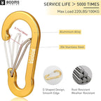 Booms Fishing CC5 Multi-Use Carabiner Clips, 10 Pack 2.3"/ 3.1" Caribeener Clips - Image 2