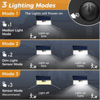 4 Pack Solar Lights Outdoor Motion Sensor, 318 LED Waterproof Fence Light - Image 3
