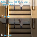 echosari Battery Operated Motion Sensor Cabinet Strip Lights, 9.8Ft 90 LED - Image 5