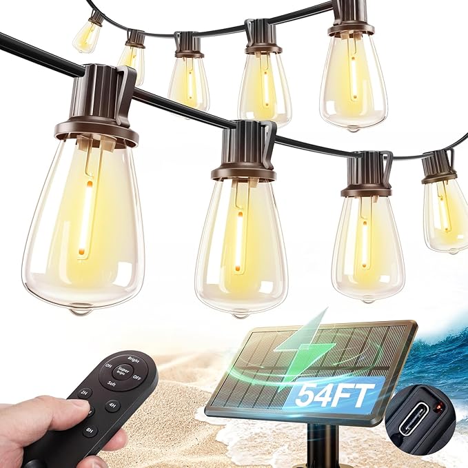 addlon 54FT Solar String Lights Outdoor Waterproof by addlon