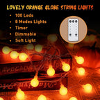 JMEXSUSS Orange String Lights Indoor, Connectable 100 LED Globe String Lights - Image 5