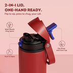 POWCAN 24 oz Steel Water Bottle: 2-in-1 Push-Button Spout & Flip Straw - Image 2