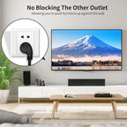 Miady Flat Plug Extension Cord 1 Ft, 90 Degree Plug Adapter, 3 Prong Grounded - Image 3