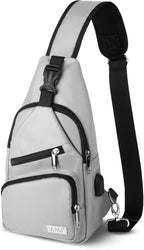 AMJ Crossbody Sling Bag Men Women, Casual Shoulder Backpack, Chest Daypack by AMJ