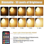 Yochoice 4-Pack Rechargeable Battery Powered Light Bulb, Dimmable A19 Light Bulb - Image 3
