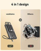 VEEKTOMX Portable Charger Built-in Cables, 10000mAh Power Bank - Image 3