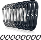 Rhino Produxs 8PCS of Lightweight Duty Snap Carabiner Clips, D Ring Shape by Rhino+Produxs