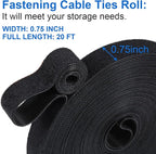 OneLeaf Fastening Cable Management Roll, 20ft x 3/4inch Cut to Length Straps - Image 2