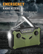 PRUNUS J-369 11100mWh Emergency Weather Radio, AA Batteries/Hand - Image 4