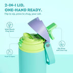 POWCAN 18 oz Insulated Water Bottle: 2-in-1 Push-Button Spout & Quick-Flip Straw - Image 2