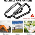 Carabiner Clip, Camping Accessories, Outdoors and Gym etc, D Shaped Spring Hook - Image 3