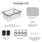 LeMotech Electrical Box, IP67 Waterproof Hinged Clear Cover Stainless Steel - Image 8