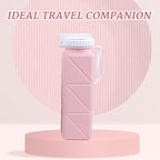 EOBTAIN Pink Travel Collapsible Water Bottle - Image 3