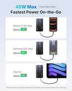 INIU 3-in-1 Portable Charger, 45W 10000mAh Fast Charging Power Bank, Built-in - Image 3