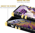 Compatible with iPhone XR Case, High Heeled Purple Diamond Rose Luxury Golden - Image 7