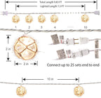 Nautical Fish Float String Lights Outdoor, Beach String Lights Set of 10 Clear - Image 6