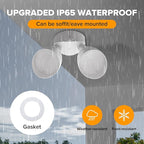 UME 2-Packs 2500 Lumen 32 Watt 28 LED Dual-Head Floodlight Outdoor, Full Metal - Image 4