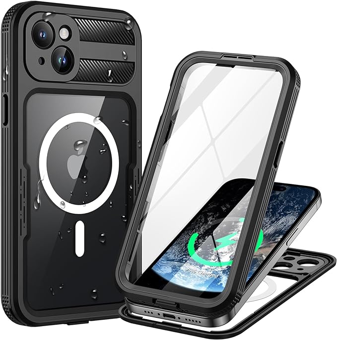 Lanhiem Magnetic for iPhone 15 Case, IP68 Waterproof Dustproof Case, Full Body by LanhiemHome