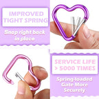 Shimeyao Heart Keychain Clips Bulk, Aluminum Alloy Snap Heart Shaped Carabiner - Image 3