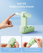 Gaiatop Portable Handheld Fan, 3 in 1 Mini Fan Handheld, Foldable Personal Fans - Image 6